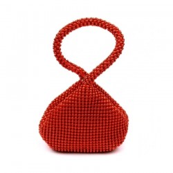 Mini sac porté main / Perles rouges 