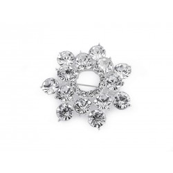 Broche ronde cristal 35 mm