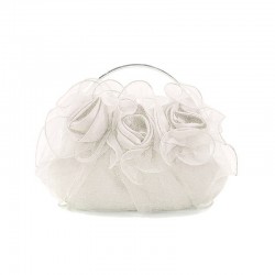 Sac mariage organza satin blanc
