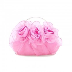 Sac mariage organza satin rose 