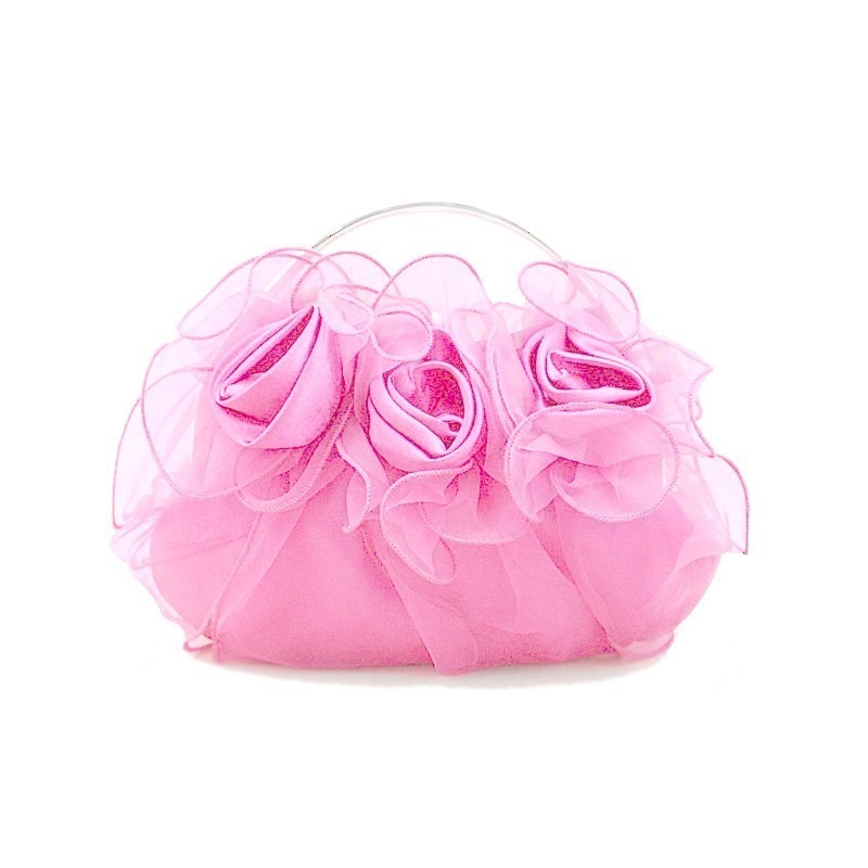 Sac mariage organza satin rose Sac mariage organza satin rose