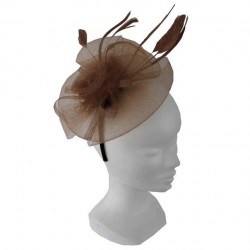Chapeau mariage Bibi de cérémonie marron