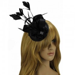 Chapeau mariage Accessoire cheveux fascinateur  strass noir