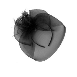 Chapeau mariage Bibi de cérémonie plumes noir