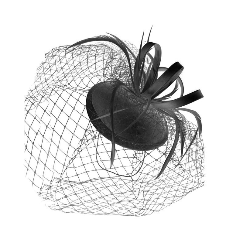 Chapeau mariage Chapeau cérémonie voilette noir Chapeau mariage Chapeau cérémonie voilette noir