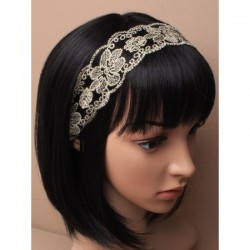 Chapeau mariage Headband dentelle et sequins ivoire gold