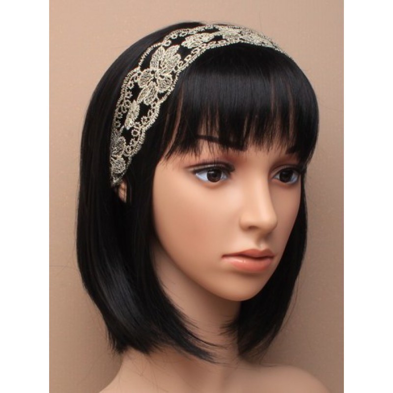 Chapeau mariage Headband dentelle et sequins ivoire gold Chapeau mariage Headband dentelle et sequins ivoire gold