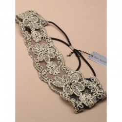 Chapeau mariage Headband dentelle et sequins ivoire gold