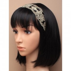 Chapeau mariage Headband dentelle et sequins ivoire gold