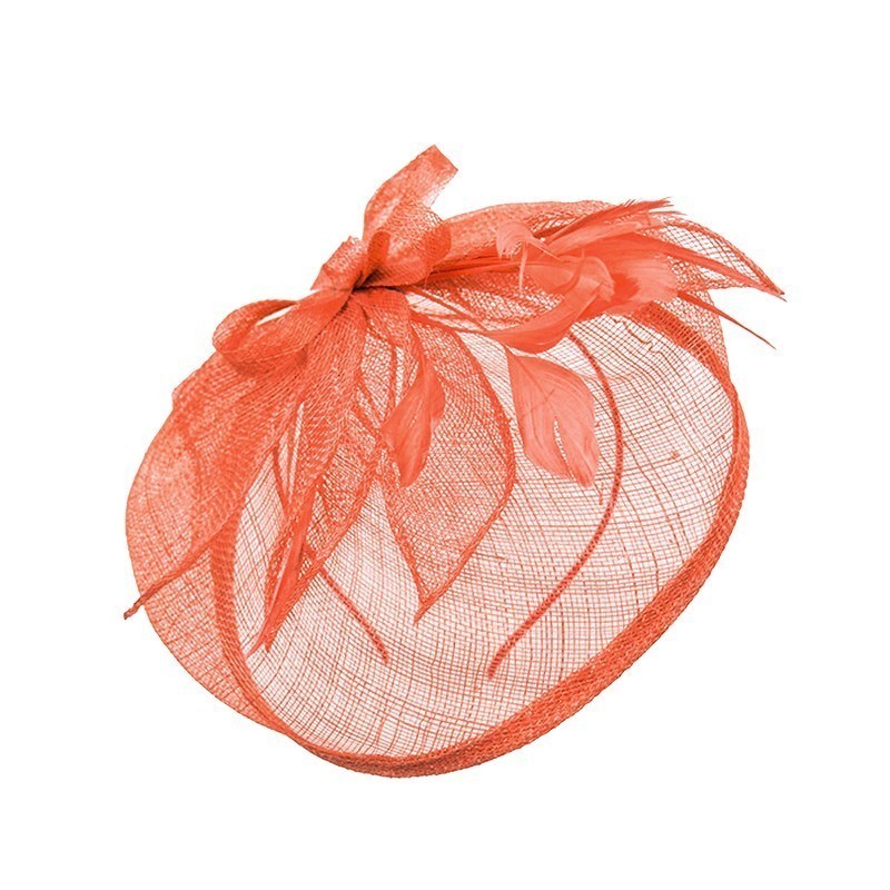 Chapeau mariage Bibi mariage orange corail