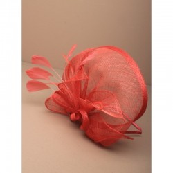 Chapeau mariage Bibi mariage orange corail