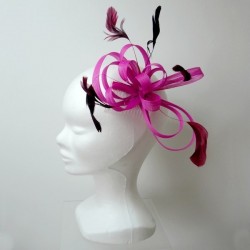 Chapeau mariage Bibi de mariage rose fuschia