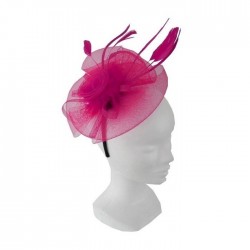 Chapeau mariage Bibi de cérémonie fushia