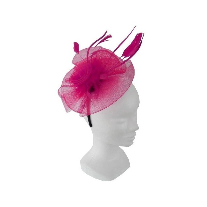 Chapeau mariage Bibi de cérémonie fushia Chapeau mariage Bibi de cérémonie fushia