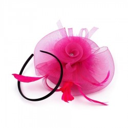 Chapeau mariage Bibi de cérémonie fushia
