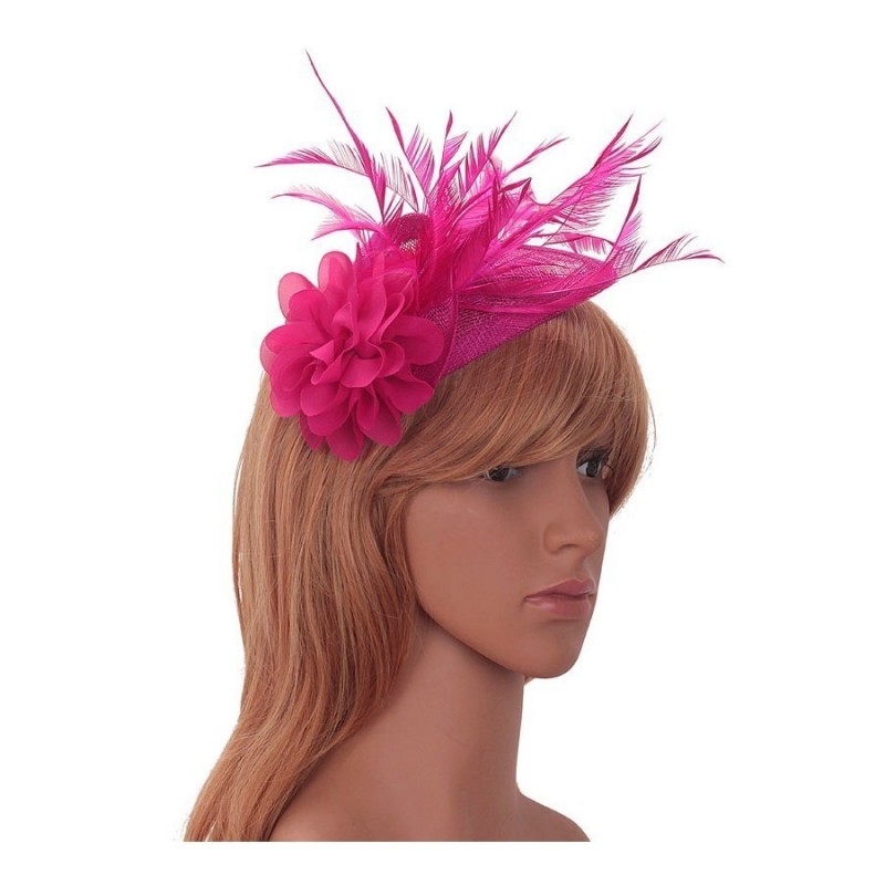 Chapeau mariage Bibi de cérémonie rose fuchsia