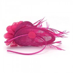 Chapeau mariage Bibi de cérémonie rose fuchsia
