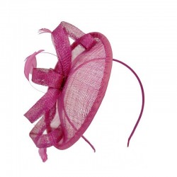 Chapeau mariage Headband fleur voile organza rose