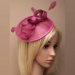 Chapeau mariage Headband fleur voile organza rose