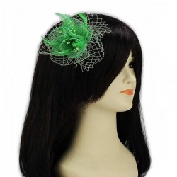Chapeau mariage Fascinateur accessoire coiffure vert