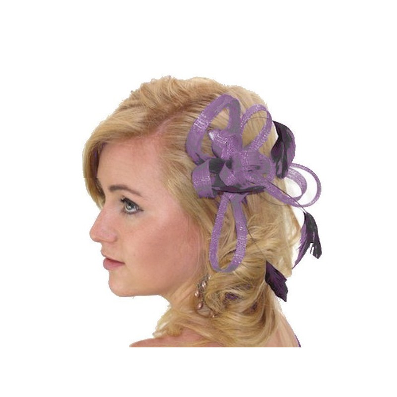 Chapeau mariage Bibi fascinateur violet pour cérémonie