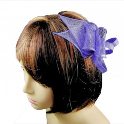 Chapeau mariage Accessoire coiffure en sisal violet
