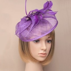 Chapeau mariage Bibi de ceremonie violet mauve