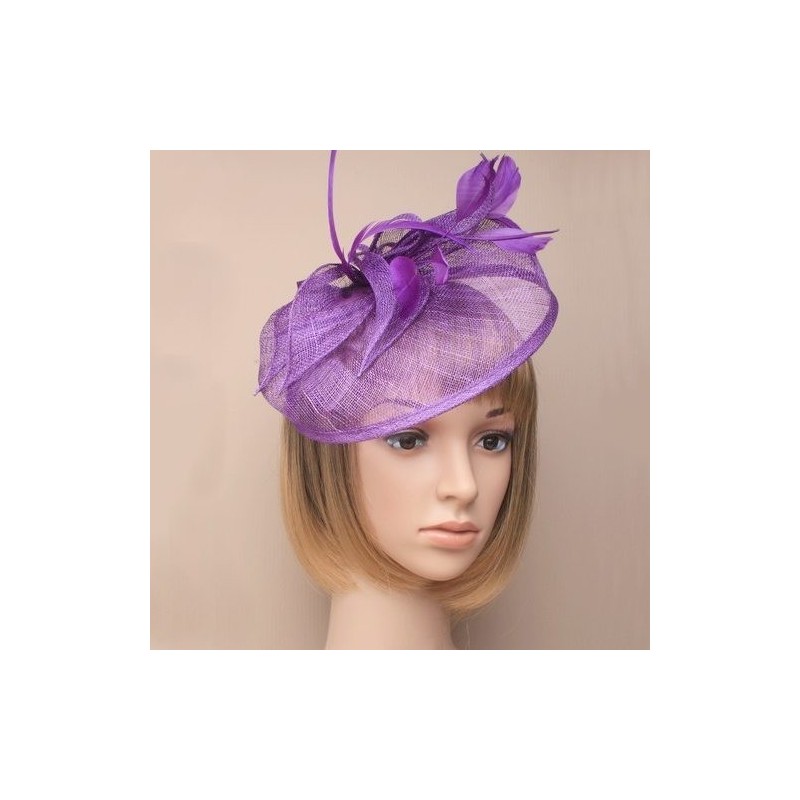 Chapeau mariage Bibi de ceremonie violet mauve