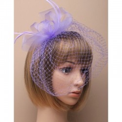 Chapeau mariage Bibi de mariage à voilette violet mauve