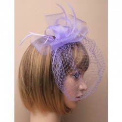 Chapeau mariage Bibi de mariage à voilette violet mauve