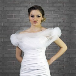 Bolero mariage tulle effet bouillonné