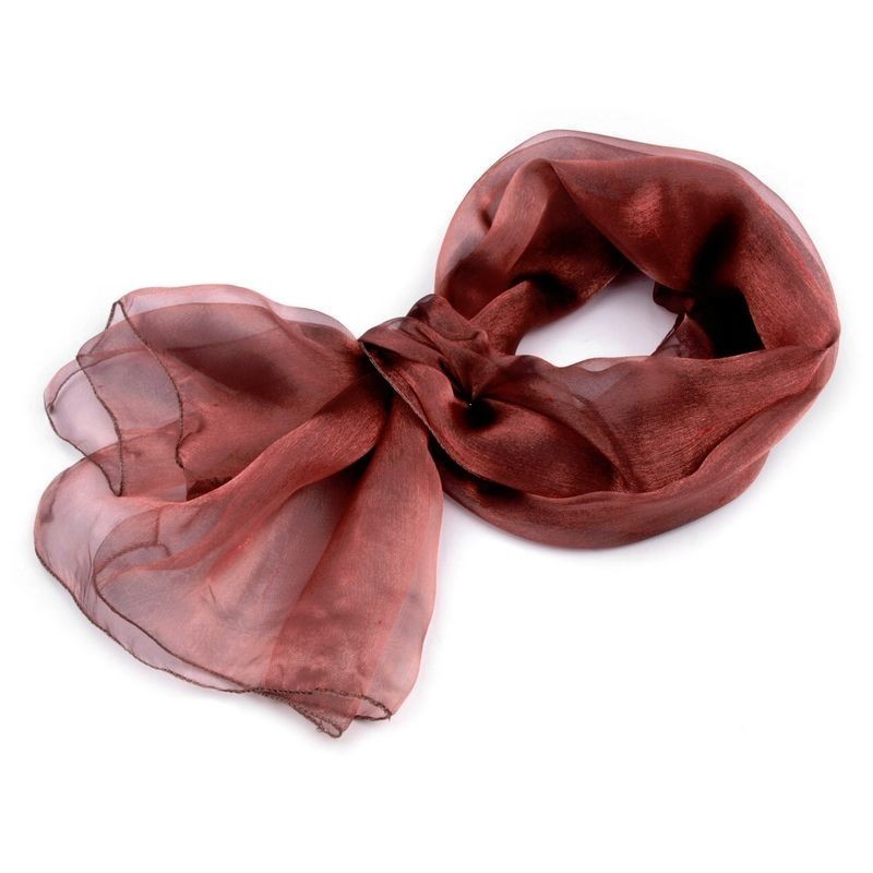 Foulard Etole reflet irisé métal marron roux Foulard Etole reflet irisé métal marron roux