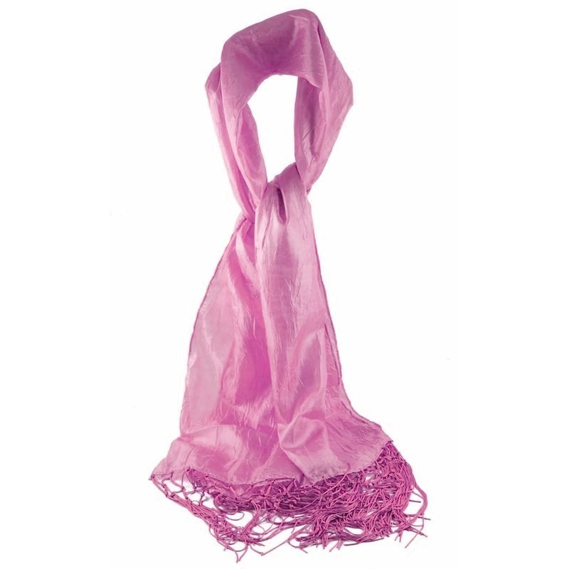 Foulard Etole soie sauvage rose