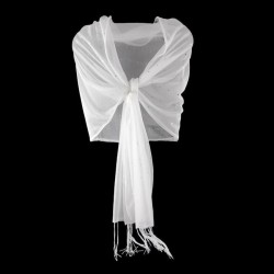 Foulard Etole mariage stretch strass blanc