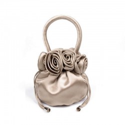 Sac mariage satin beige Pompadour