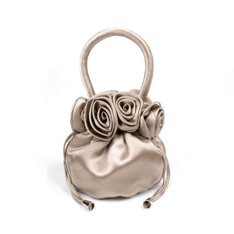 Sac mariage satin beige Pompadour