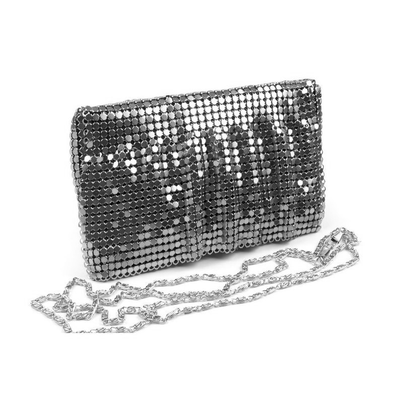 Pochette Argent Femme Sac Pochette Argentée et 1 pcs Paillettes