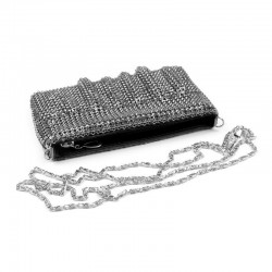Sac pochette soiree en sequins argent