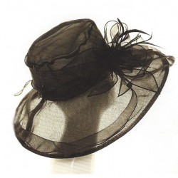 Chapeau mariage Chapeau de cérémonie en voile noir