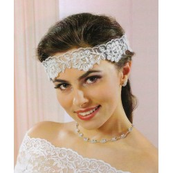 Headband mariage en dentelle et perles