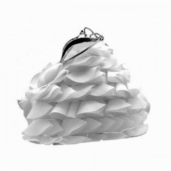 Bourse mariage satin gris perle