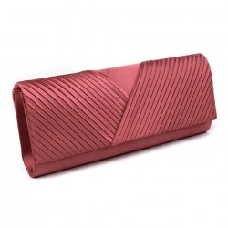 Pochette mariage satin rouge cyclamen