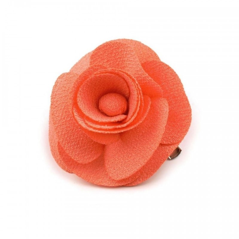 Broche ou fleur cheveux orange corail