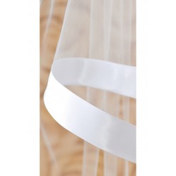 Voile mariage double couche bordure large satin
