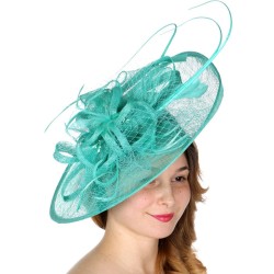 Chapeau mariage Grand chapeau de cérémonie vert