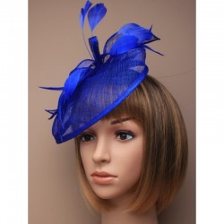 Chapeau mariage Chapeau de mariage plumes bleu vif