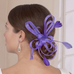 Chapeau mariage Bibi fascinateur violet pour cérémonie