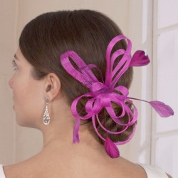 Chapeau mariage Bibi de mariage rose fuschia