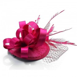 Chapeau mariage Fascinateur accessoire cheveux rose fushia