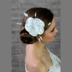 Fleur cheveux mariage satin cristal Swarovski